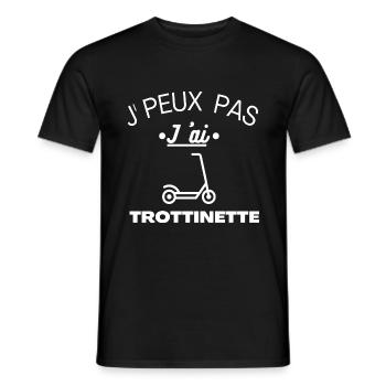 tee shirt trottinette j'peux pas j'ai trottinette. - T-shirt homme - noir - Devant - AI Model Male 178 light (178cm)
