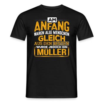 MÜLLER - Der Beste - Männer T-Shirt - Schwarz - Vorne - AI Model Male 178 light (178cm)