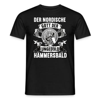 Hammersbald Wikinger Odin Thor Nordisch Mythologie - Männer T-Shirt - Schwarz - Vorne - AI Model Male 178 light (178cm)
