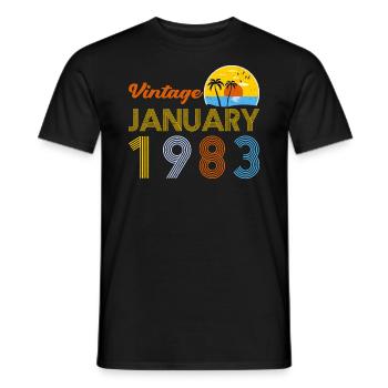 40th Birthday Vintage January 1983 40 Years Gifts - Men's T-Shirt - black - Front - AI Model Male 178 light (178cm)