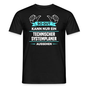 Technischer Systemplaner Design für stolze Profis - Männer T-Shirt - Schwarz - Vorne - AI Model Male 178 light (178cm)