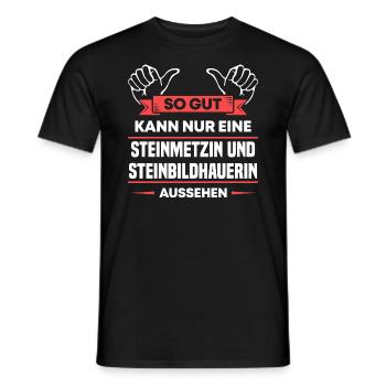 Steinmetzin Steinbildhauerin Design für Handwerker - Männer T-Shirt - Schwarz - Vorne - AI Model Male 178 light (178cm)