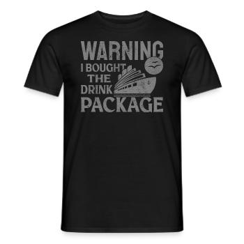 Avertissement de navire J’ai acheté le forfait boisson Croisière - T-shirt homme - noir - Devant - AI Model Male 178 light (178cm)