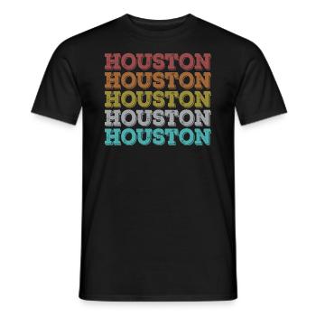Houston Rétro - T-shirt homme - noir - Devant - AI Model Male 178 light (178cm)