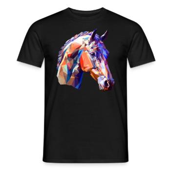 Colorful Polygon Horse Creative Art Design - Men's T-Shirt - black - Front - AI Model Male 178 light (178cm)