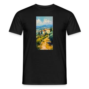 Italy Tuscany Landscape Italian Nature - Men's T-Shirt - black - Front - AI Model Male 178 light (178cm)