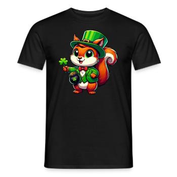 Écureuil de la Saint-Patrick : Design festif - T-shirt homme - noir - Devant - AI Model Male 178 light (178cm)