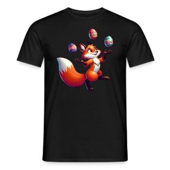 Ostern Fuchs Jongleur mit Eiern - Männer T-Shirt - Schwarz - Vorne - AI Model Male 178 light (178cm)