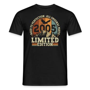 Vintage 2005 Vintage Cadeau D’anniversaire Rétro - T-shirt homme - noir - Devant - AI Model Male 178 light (178cm)