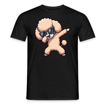 Cool Poodle Dab Pose Funny - Men's T-Shirt - black - Front - AI Model Male 178 light (178cm)