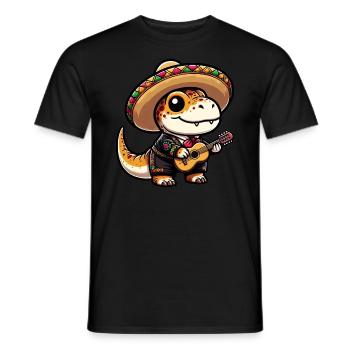 Cinco de Mayo T-Rex Mariachi Party - Men's T-Shirt - black - Front - AI Model Male 178 light (178cm)