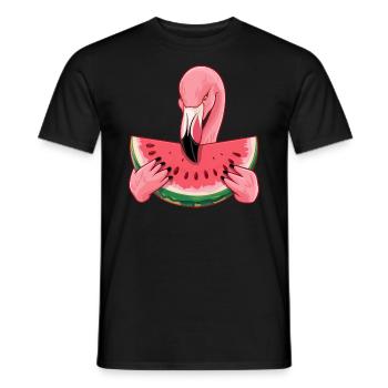 Délice de pastèque d’été Flamingo - T-shirt homme - noir - Devant - AI Model Male 178 light (178cm)