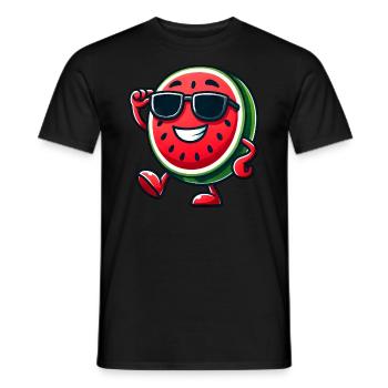 Coole Melone Wassermelone Frucht Sommer Sonnenbril - Männer T-Shirt - Schwarz - Vorne - AI Model Male 178 light (178cm)