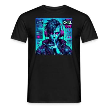 Chill Out - Men's T-Shirt - black - Front - AI Model Male 178 light (178cm)