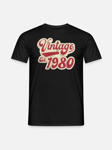 Jahrgang Est 1980 - Männer T-Shirt - Schwarz