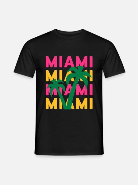 Miami Miami Miami Miami (Palmiers) - T-shirt homme - noir