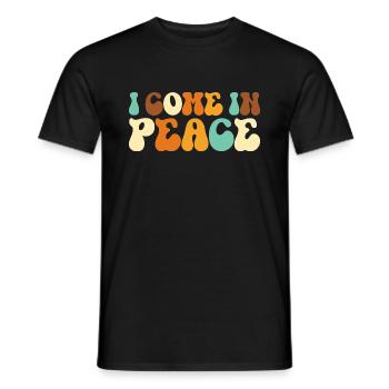 I come in peace funny matching couples - Men's T-Shirt - black - Front - AI Model Male 178 light (178cm)