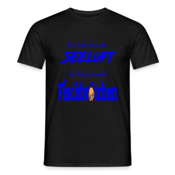 Die Seele braucht Seeluft-Der Körper Fischbrötchen - Männer T-Shirt - Schwarz - Vorne - AI Model Male 178 light (178cm)