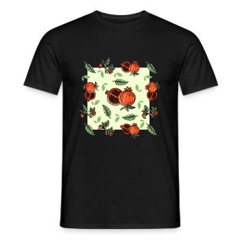 Retro Vintage Grunge Style Pomegranate - Men's T-Shirt - black - Front - AI Model Male 178 light (178cm)