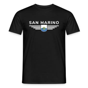 I Love San Marino, T-shirt design de style élégance - T-shirt homme - noir - Devant - AI Model Male 178 light (178cm)