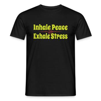 Yoga Zen Motivation Inhale Peace Inspiration - Men's T-Shirt - black - Front - AI Model Male 178 light (178cm)