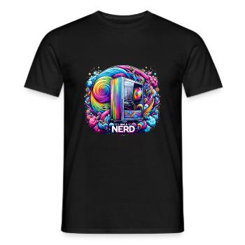 Nerd-Stolz Rainbow - Männer T-Shirt - Schwarz - Vorne - AI Model Male 178 light (178cm)