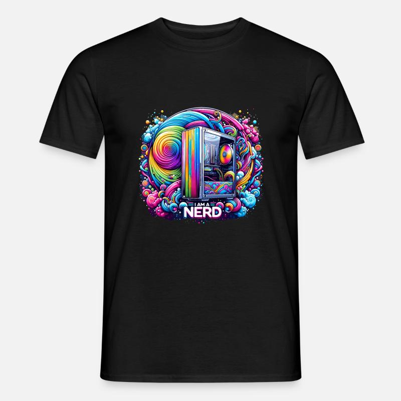 Nerd-Stolz Rainbow - Männer T-Shirt - Schwarz