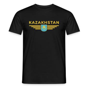 Kazakhstan Design – Steppe and Tradition - Men's T-Shirt - black - Front - AI Model Male 178 light (178cm)