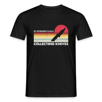 Ruhestand Plan Messer Sammeln Messersammler - Männer T-Shirt - Schwarz - Vorne - AI Model Male 178 light (178cm)