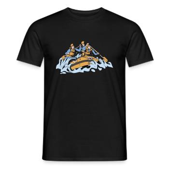 Tenue d’escouade de rafting pour les équipes de navigation de plaisance dans les montagnes - T-shirt homme - noir - Devant - AI Model Male 178 light (178cm)