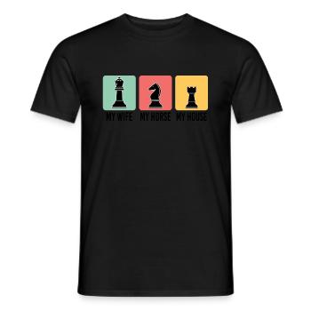 Chess Player Chess Games Chess Pun - Männer T-Shirt - Schwarz - Vorne - AI Model Male 178 light (178cm)