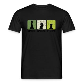 Chess Player Chess Games Chess Pun - Männer T-Shirt - Schwarz - Vorne - AI Model Male 178 light (178cm)