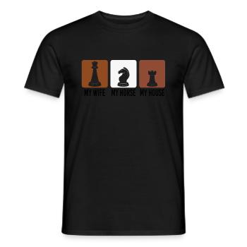 Chess Player Chess Games Chess Pun - Männer T-Shirt - Schwarz - Vorne - AI Model Male 178 light (178cm)