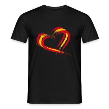 Herz Bürste Flagge Spaniens Fahne Urlaub Reise - Men's T-Shirt - black - Front - AI Model Male 178 light (178cm)