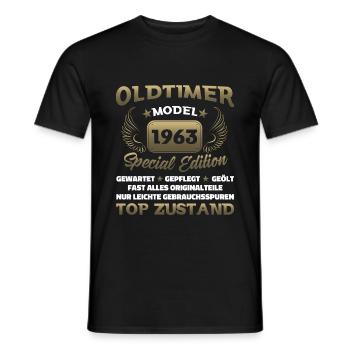 Oldtimer Modèle 1963 Anniversaire Drôle de sort - T-shirt homme - noir - Devant - AI Model Male 178 light (178cm)