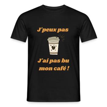 J'peux pas J'ai pas bu mon café - T-shirt homme - noir - Devant - AI Model Male 178 light (178cm)