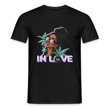 AMOUREUX DU CANNABIS - T-shirt homme - noir - Devant - AI Model Male 178 light (178cm)