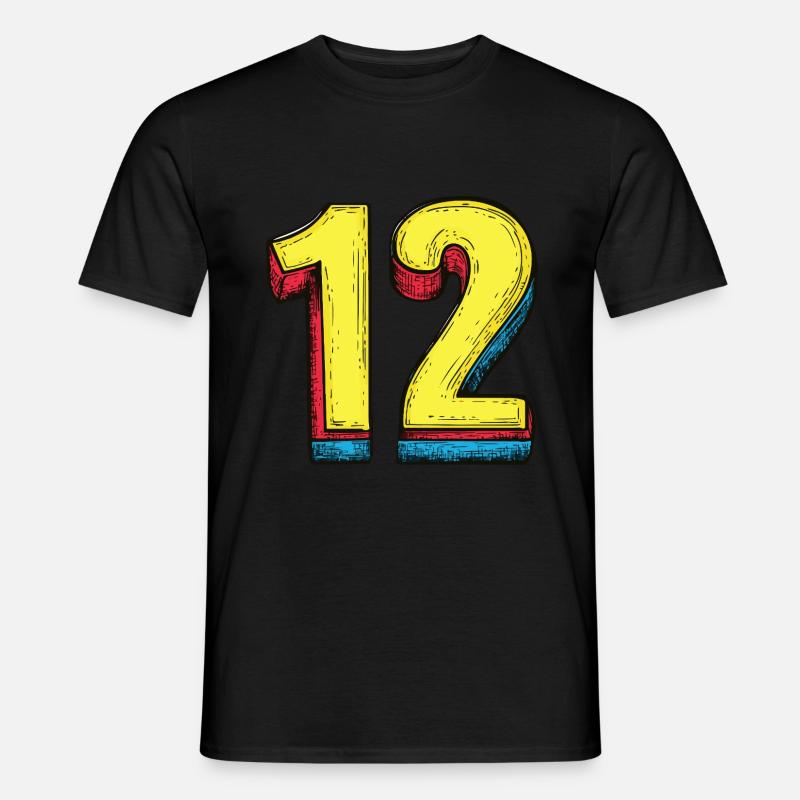 12 Number Comic - Men's T-Shirt - black