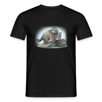 Manul Cat est un alpiniste - T-shirt homme - noir - Devant - AI Model Male 178 light (178cm)