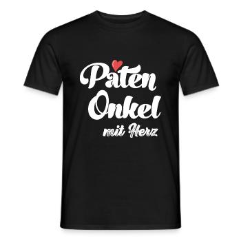 Patenonkel mit Herz Taufpate mit Herz Patenonkel - Männer T-Shirt - Schwarz - Vorne - AI Model Male 178 light (178cm)