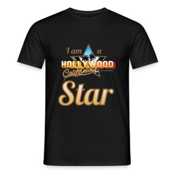 hollywood star - T-shirt homme - noir - Devant - AI Model Male 178 light (178cm)