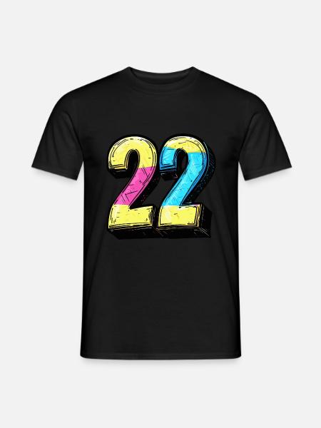 22 Number Comic - Men's T-Shirt - black