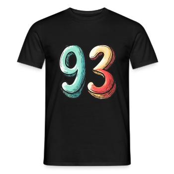 93 Number Comic - Men's T-Shirt - black - Front - AI Model Male 178 light (178cm)