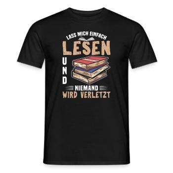 Lass Mich Einfach Lesen Und Niemand Wird Verletzt - Männer T-Shirt - Schwarz - Vorne - AI Model Male 178 light (178cm)