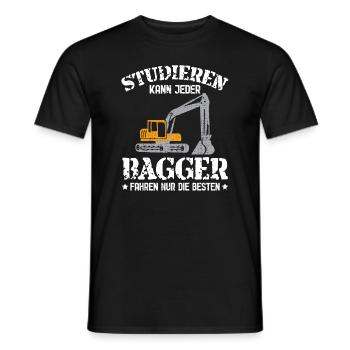 Studieren kann jeder Bagger fahren nur die besten - Männer T-Shirt - Schwarz - Vorne - AI Model Male 178 light (178cm)