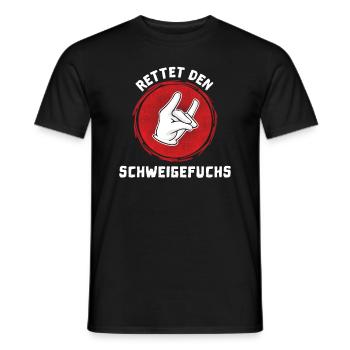 Rettet den Schweigefuchs Schule Einschulung Lehrer - Männer T-Shirt - Schwarz - Vorne - AI Model Male 178 light (178cm)