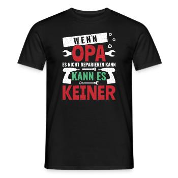 Wenn Opa es nicht reparieren kann Großvater - Männer T-Shirt - Schwarz - Vorne - AI Model Male 178 light (178cm)