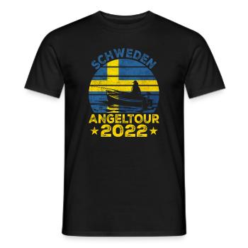 Schweden Angeltour 2022 Angeln in Schweden - Männer T-Shirt - Schwarz - Vorne - AI Model Male 178 light (178cm)