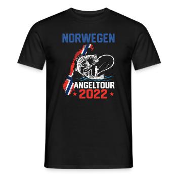 Norwegen Angeltour 2022 Angeln in Norwegen - Männer T-Shirt - Schwarz - Vorne - AI Model Male 178 light (178cm)