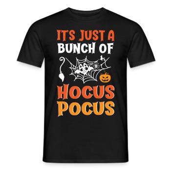 Funny Halloween T-Shirt It's Just A Bunch Of Hocus - Men's T-Shirt - black - Front - AI Model Male 178 light (178cm)